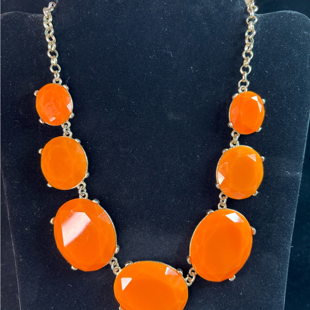 Tasha Vintage 90s Orange Gemstone Necklace 26$